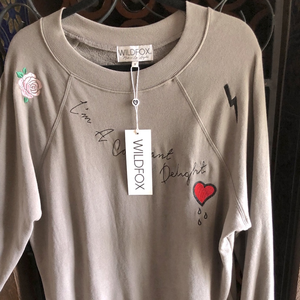 Wildfox baggy embroidered sweatshirt